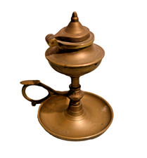 Antike Petroleumlampe, Messing, evtl. Siebenbürgen