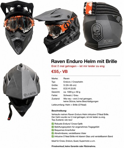 Raven enduro crosshelm mit - raven,