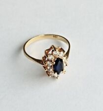 Ring mit Saphir und Zirkonia Gold 583 Gr. 16,5 mm / 50 Gelbgold 14K (1963)