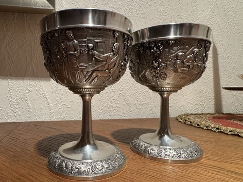 Zinn pokal becher kelch mit - 2x,