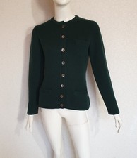 Pierre Claire wunderschöne feminine dicke Kaschmir Strickjacke Flaschengrün