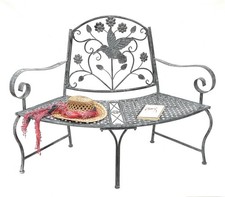 Sitzbank Halbrund Metall