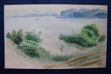 Aquarell seenlandschaft - aquarell, „seenlandschaft“