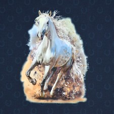 French Terry Panel mit Pferden