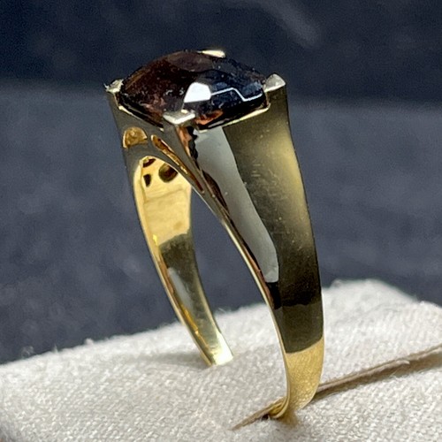 585 gold ring - ring, rauchquarz