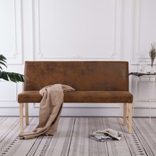 Sitzbank 140cm Wildleder-Optik