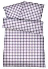 Perkal Bettwäsche 135x200 Bettbezug Lila Karo Bettbezüge Baumwoll Bettwaren