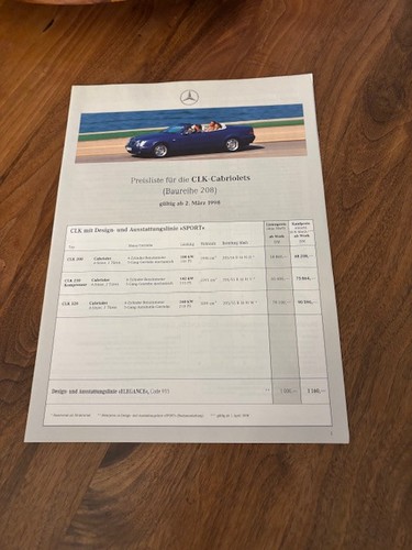 Mercedes clk cabrio preisliste - clk,
