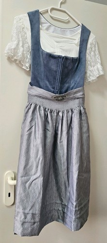 Damen dirndl grau - dirndl, grau/weiß