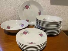 Kahla Essservice Porzellan Suppen Teller Essservice mit Blätter Motiven