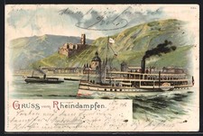 Lithographie Rheindampfer