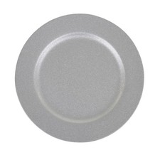 AMBITION Platzteller Unterteller Dekoteller Hochzeit Decor 33 cm Silberglitter 