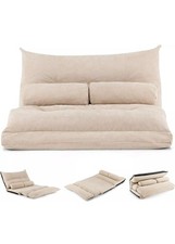 3 in 1 Bodensofa Klappbar Schlafsofa Schlafsessel mit Schlaffunktion 2 Kissen