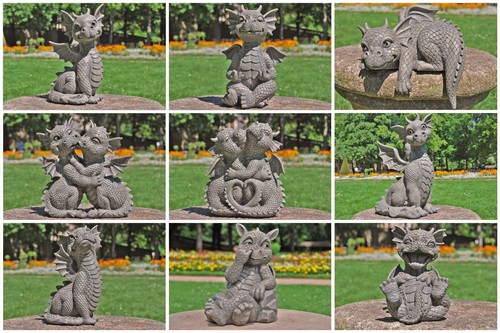 Gartenfigur gartendrache - gartenfigur,
