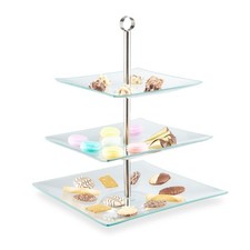 Etagere Servierständer Cupcake-Ständer Snackständer eckig transparent 3-stöckig