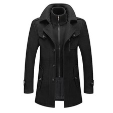 Herren Wollmantel Business Stil Doppelkragen | Herbst Winter Mantel | Elegant