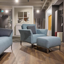 Erpo Sessel inkl. Hocker Modena 220 Bezug Stoff Prairie 2022 45 Hellblau 