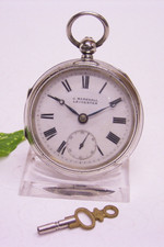 SILBERNE HERRENTASCHENUHR, J