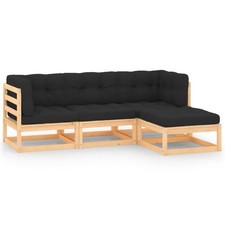 Garten Lounge Set Gartenmöbel Sofa Sitzgruppe 4-tlg. Kiefer Massivholz vidaXL