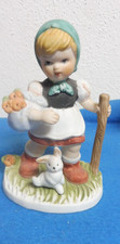 🌸Vintage🌸 handbemalte Mädchenfigur mit Hase Keramik Porzellan Mädchen Figur