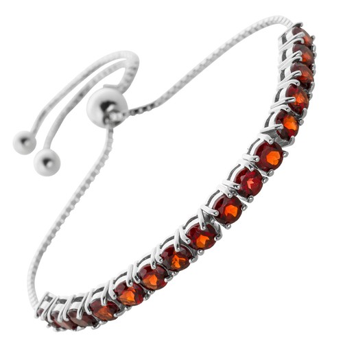 Granat bolo armband silber - silber, 925