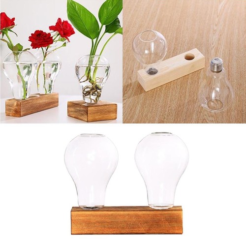 Holz stand glas blume - holz, vase