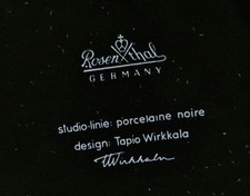 Tapio Wirkkala  Teller Rosenthal Porcelaine noire Studio Line schwarz bow 