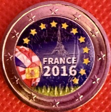 Colorierte 2 Euro Gedenkmünze: Fantasy-Motiv Fussball-EM