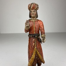 König Sultan Krippen Figur Skulptur Holz geschnitzt Erzgebirge Weihnachten Antik