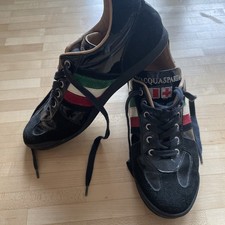 D’ACQUASPARIA Designer Unisex  Sneaker in schwarz Leder Wild und Lack Gr. 39 Top