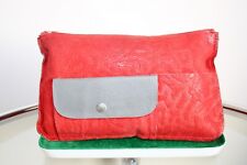 DDR Federmappe, komplett Leder, in ROT, drei Fächer,  1980'er, tolles Original