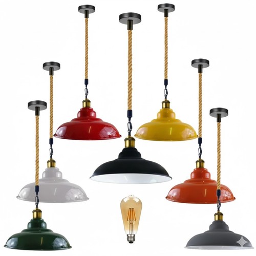 Vintage pendelleuchte hanfseil - pendelleuchte,