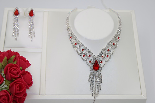 Damen schmuckset rot - ✨,