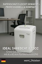IDEAL Shredcat 8220 CC Aktenvernichter P4 Kreuzschnitt 4x40mm leise & sparsam