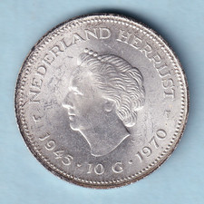 Netherlands.  1970 Silver 10