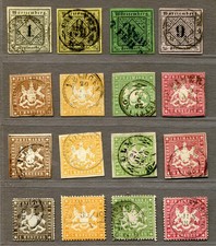 AD Württemberg Pracht-Sammlung ab Nr. 1 bis Dienst 160x geprüft BPP/Infla