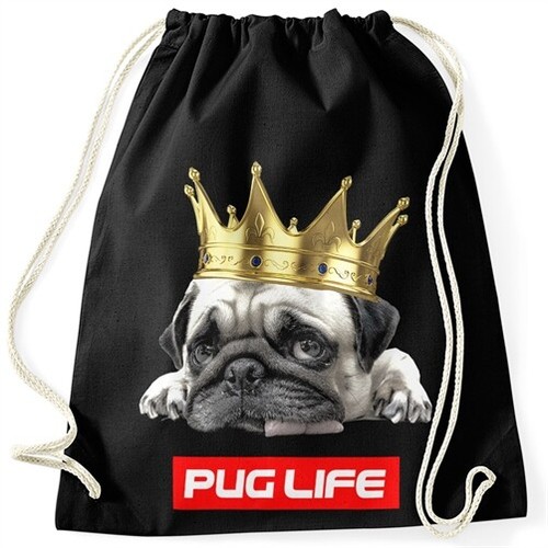 Turnbeutel pug life mops mit - pug,