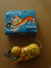 Mechanisches Blechspielzeug Rollende Katze im Originalkarton