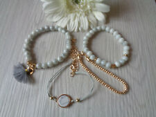 Schmuckset "Weiß-Grau-Gold" 