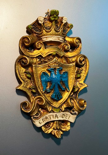 Wandplakette wappen gold - wappen, gold/blau