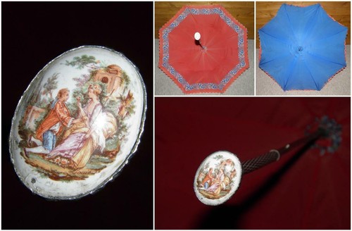 Vintage blau rot - &, blumen