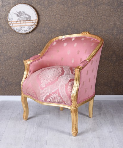 Barockstuhl sessel gold - gold, rosa