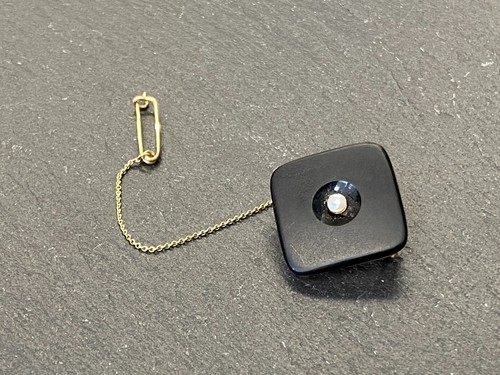 Brosche onyx gelbgold 585 - onyx,