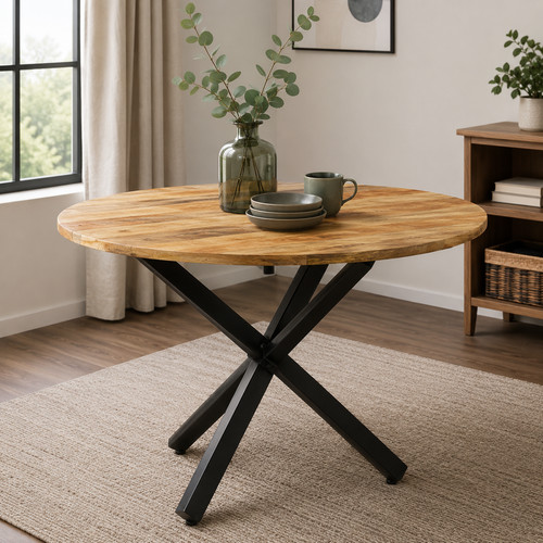 Esstisch rund 100 mangoholz - rund,