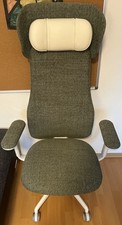 Ikea GRÖNFJÄLL Schreibtischstuhl mit Armlehnen/Kopfstütze, Letafors grün/weiß