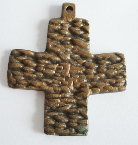 Bronze kreuz anhänger - bronze,