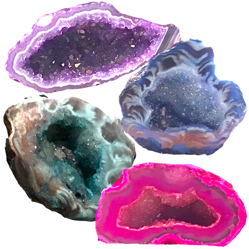 Halbe achat geode - achat, |