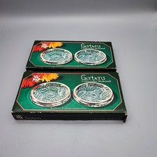 4 x Glasuntersetzer Bleikristall  WMF versilberter Metallrand