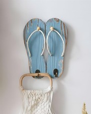 Wandhaken Kleiderhaken Garderobe "Flip-Flops" Holz Shabby Handtuch Haken Halter