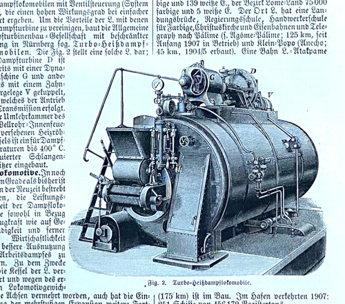 Alte lithographie lokomobile - alte, lithographie,